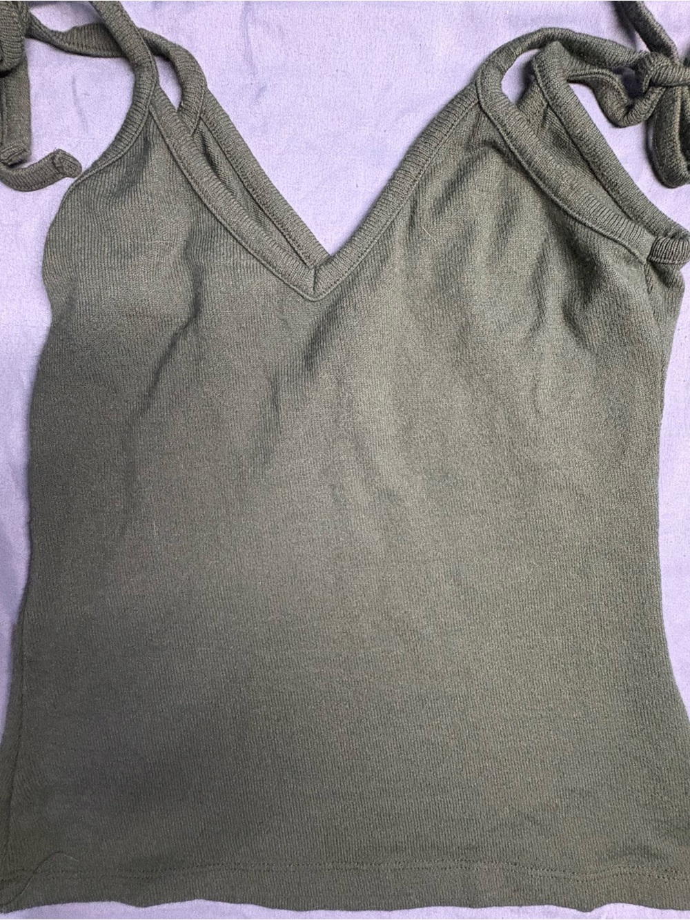 Women’s Olive Green V-Neck Tank Top